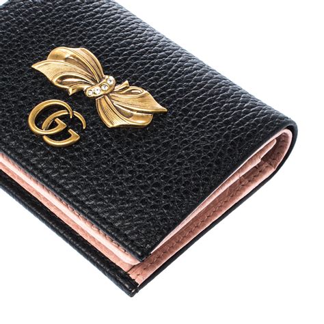 gucci gg marmont leather card case|gucci card case with bow.